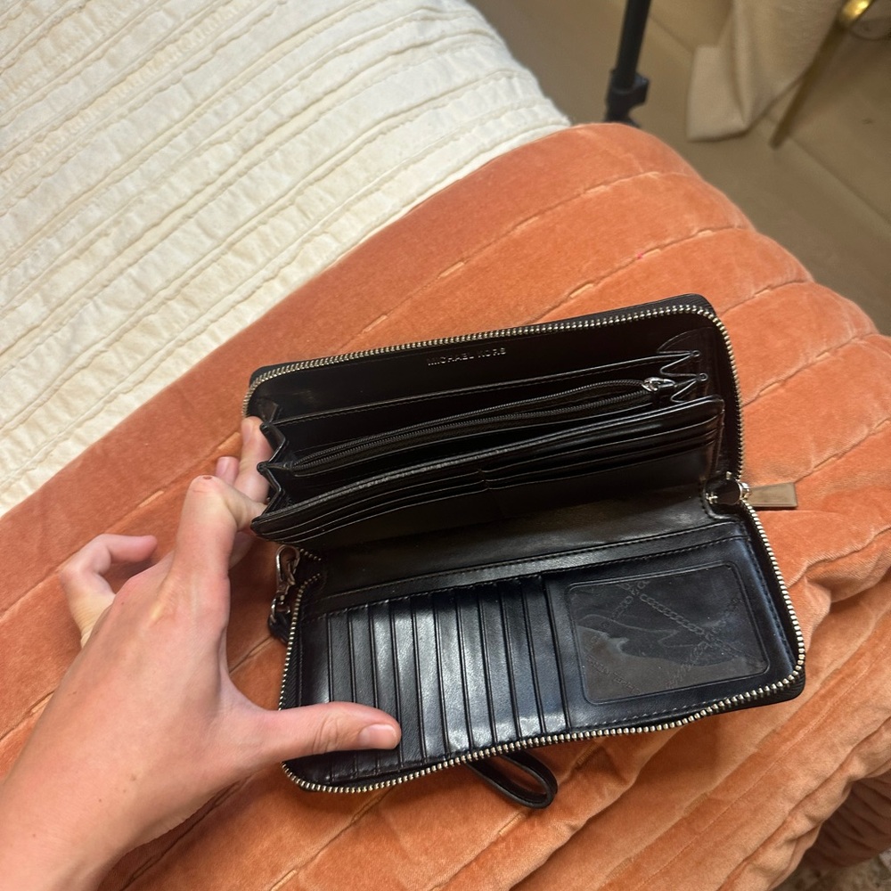 Michael Kors Black Zip-Around Wallet - Picture 3 of 7